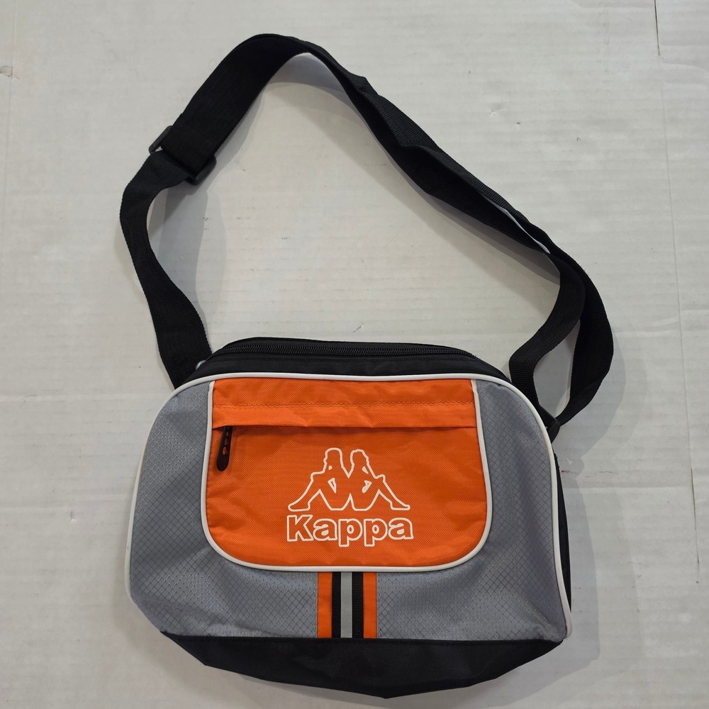 Kappa Y2K Graphic Utility Sling Bag Orange Techwear Shoulder Purse Messenger